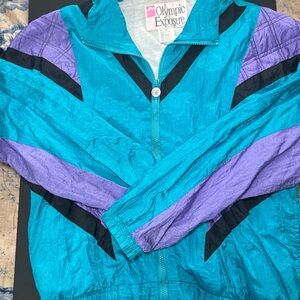 Women's Teal and Purple Bomber Jacket